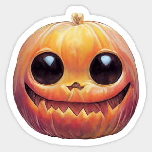 Creepy Cute Pumpkin Face Sticker